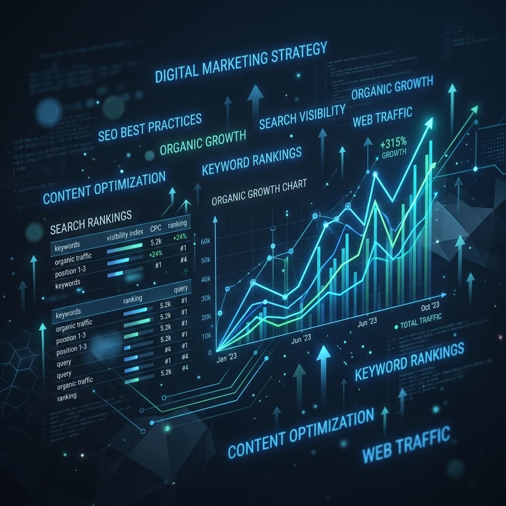 SEO Growth Graph Overlay